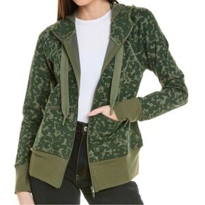 Cabi 6030 Camo Hoodie Marathon Jacket Women's M Green Floral Full Zip Athletic